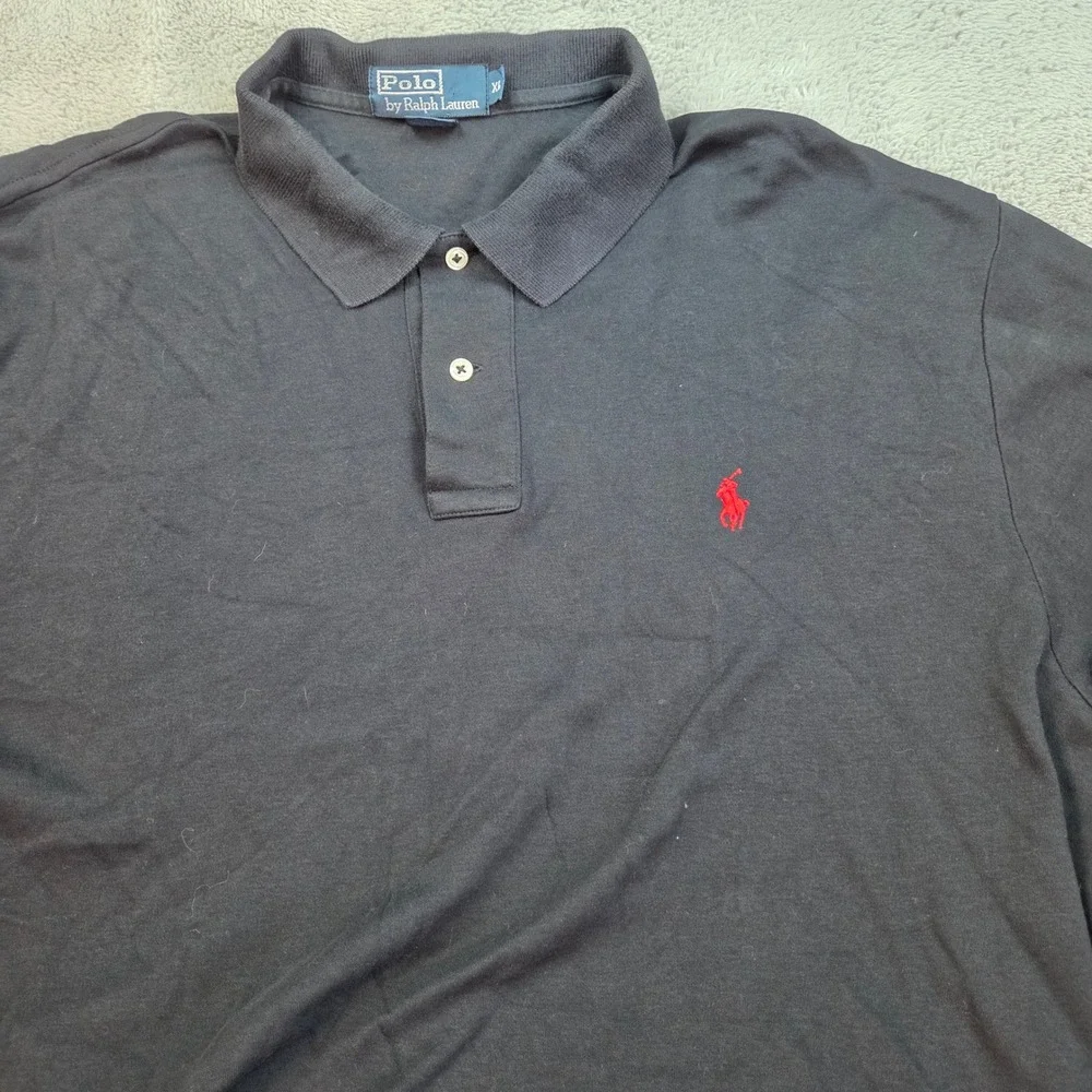 Polo Ralph Lauren Long Sleeve Polo Mens XL Embroidered Pony Logo Classic Black